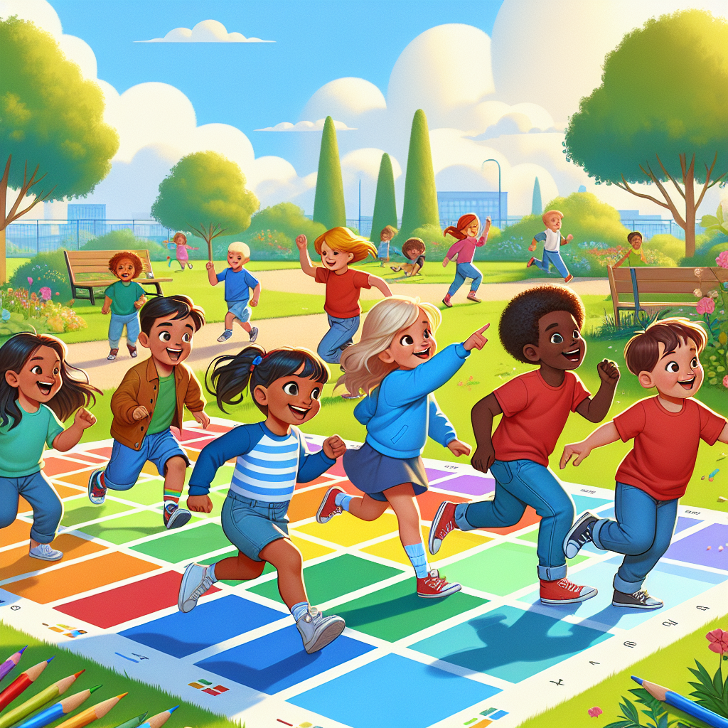 Children playing the Colour Game